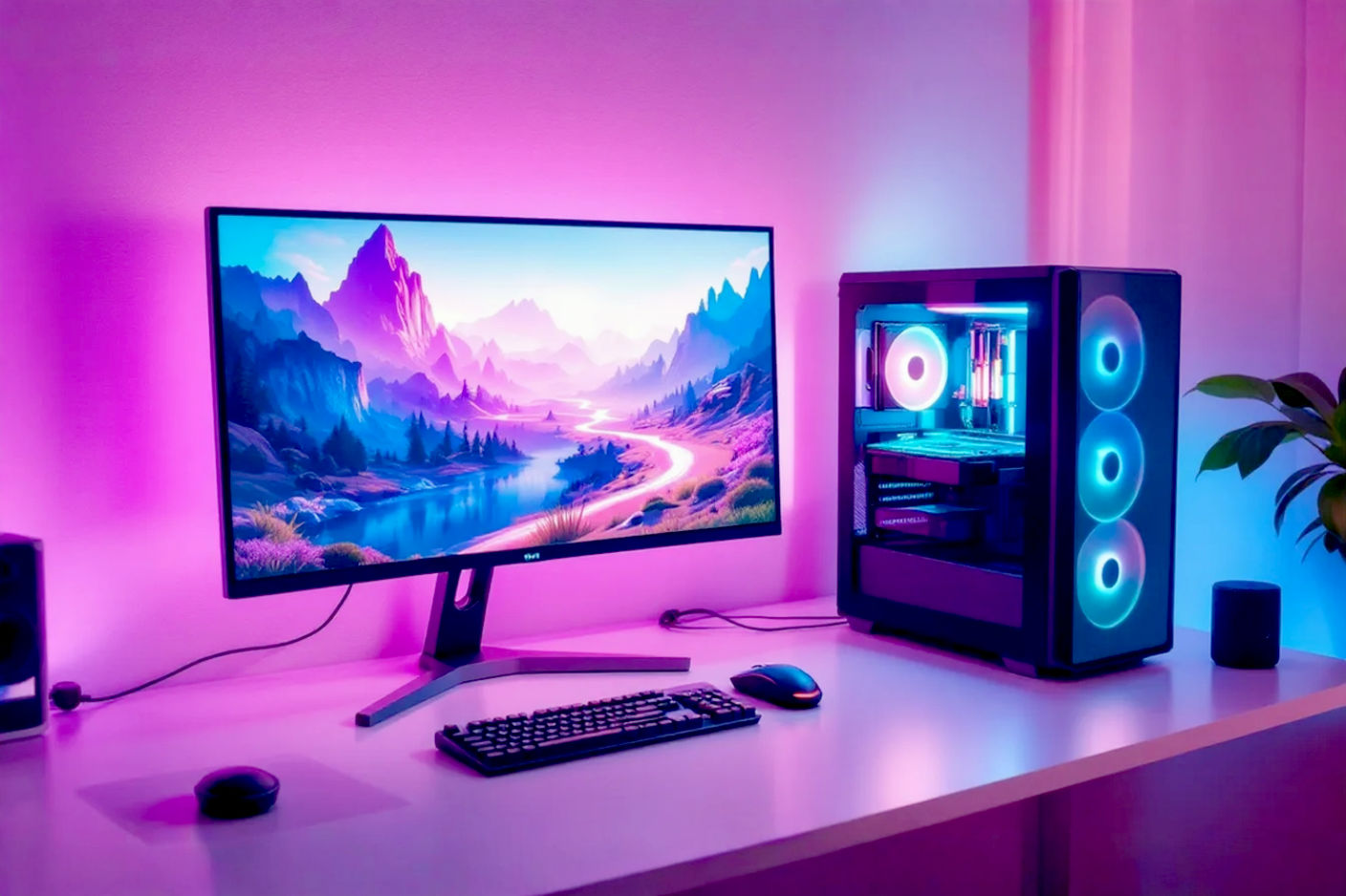 A well-lit, professional photograph showing a modern desktop computer tower next to a monitor, keyboard, and mouse. The focus is sharp on the PC tower, with a slightly blurred background of a home office or desk setup. The image conveys technology, value, and the context of using a desktop computer.